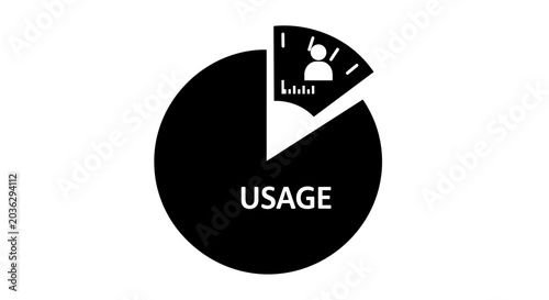 Pie chart with usage statistics.