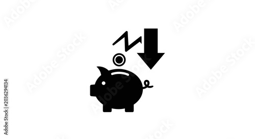 Saving money in a piggy bank.