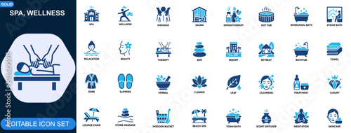 Fotografie Spa and wellness icon set
