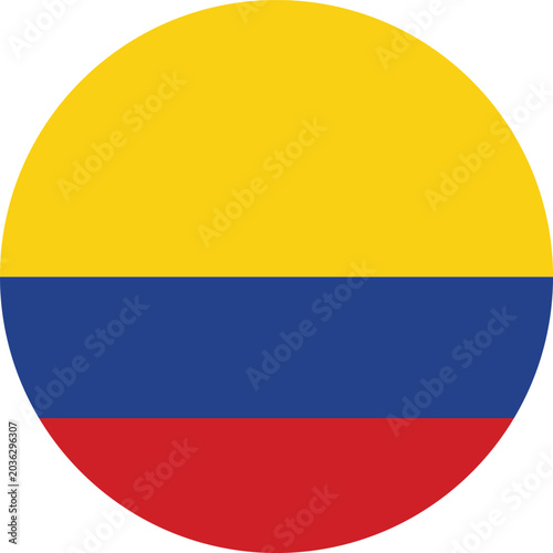 Colombia Circle Round Flag Colombia Flag Vector