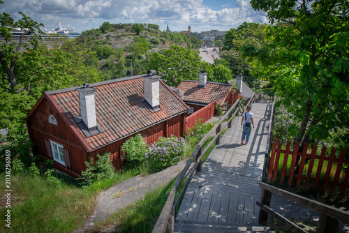 View of Stockholm City in spring