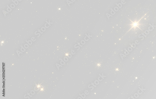 Quadro su tela Real night sky view with bright stars outdoor stargazing article and nature scie