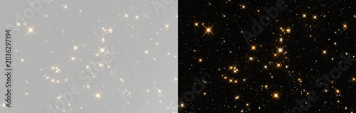 Photos Stars in night sky for space travel concepts, overlay stars