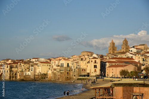 view of Cufalu town in Sicily
