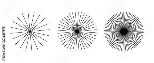 Obraz na płótnie Radial sun line pattern ray shape icon