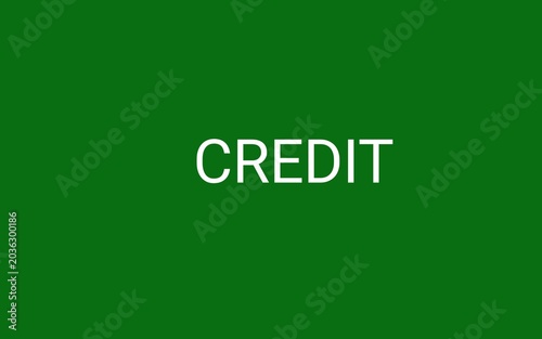 go green button on the screen background 'Credit'