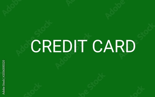green button with word background 'Credit Card'