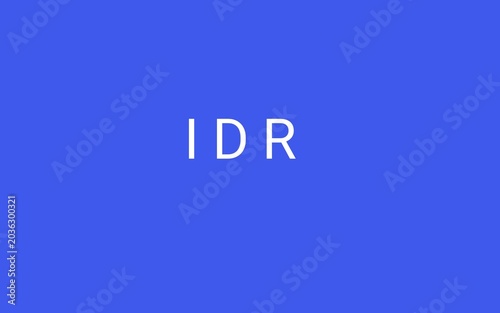 blue text with alpha channel backgorund 'IDR'