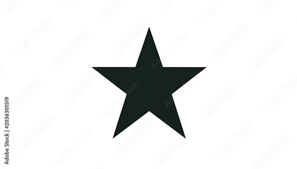 Obraz premium Isolated black five-pointed star shape on a white background, simple geometric element for design