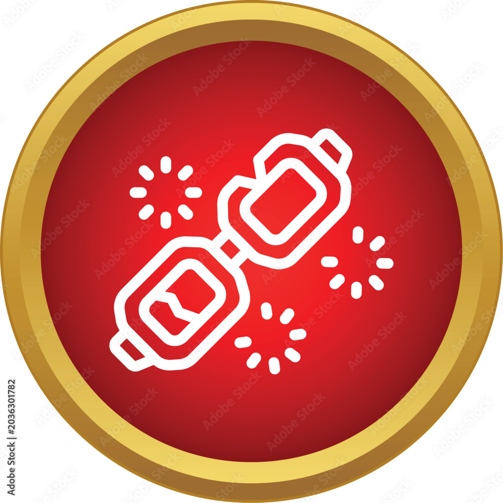 Obraz premium String lights with starbursts creating a festive mood inside a red circle