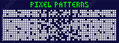 Canvas Print Pixel art dispersed white pattern.