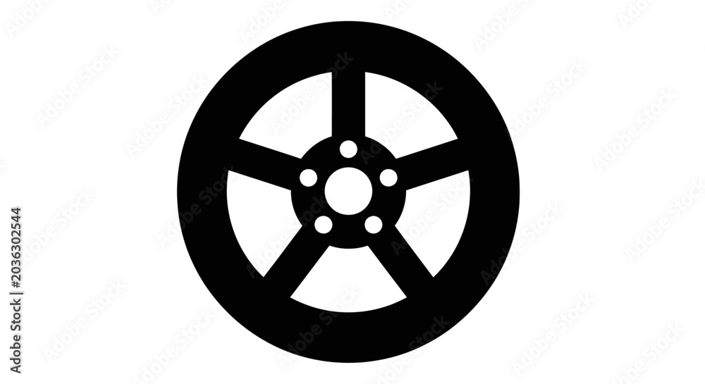 Obraz premium Black Car Wheel Closeup View.
