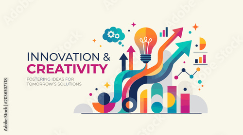 A colorful illustration representing business innovation and creative growth concepts