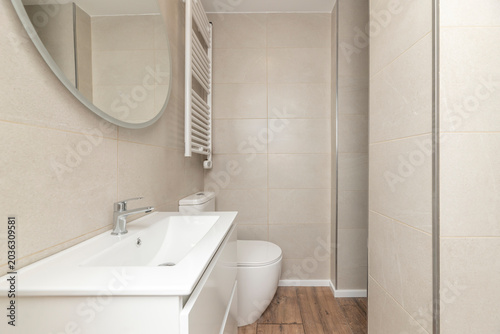 Принти на полотні Technology and design come together in this vanity with integrated LED lighting