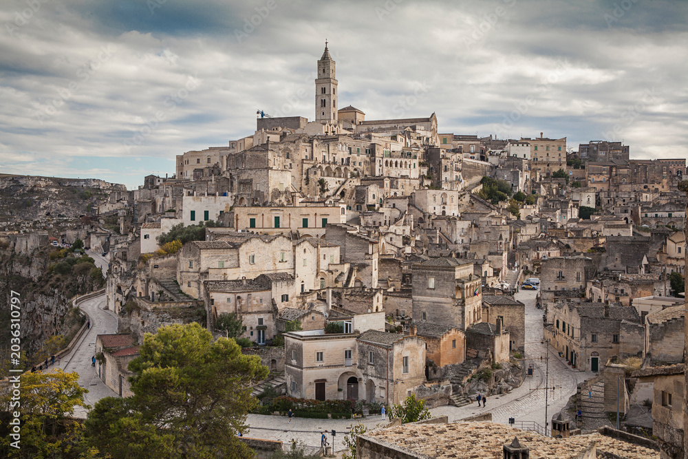 Naklejka premium Panoramic view of Matera. Basilicata. Italy.