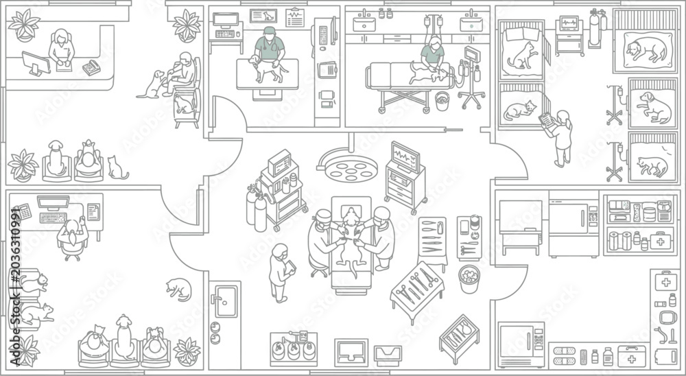 Fototapeta premium Floor plan layout for modern dental clinic and medical office with floorplan
