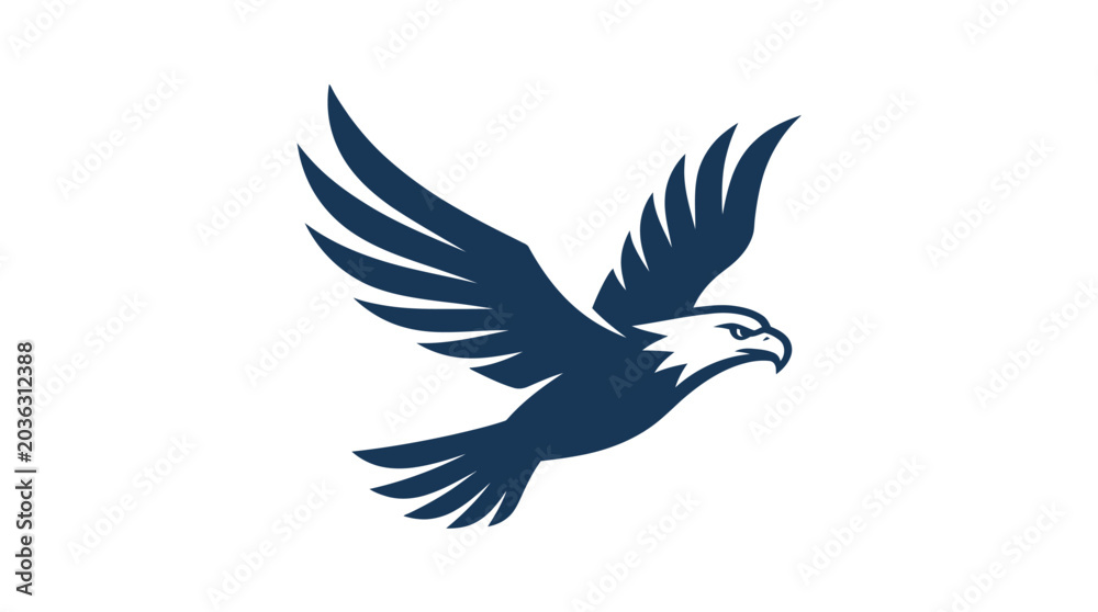 Fototapeta premium A minimalist graphic illustration of a majestic bird soaring in the sky