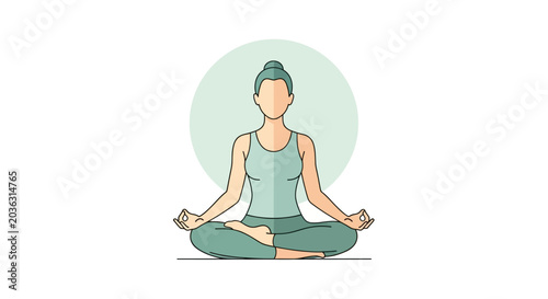 Fotografia Woman meditating in lotus pose for peace and mindfulness