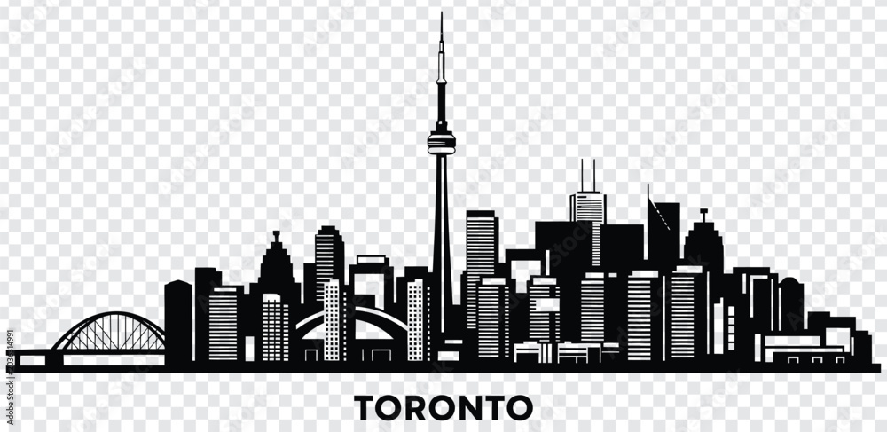 Naklejka premium Toronto city skyline silhouette vector illustration