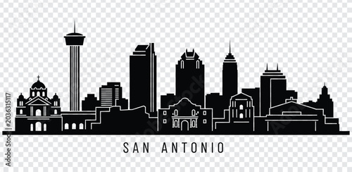 San antonio texas skyline silhouette vector illustration