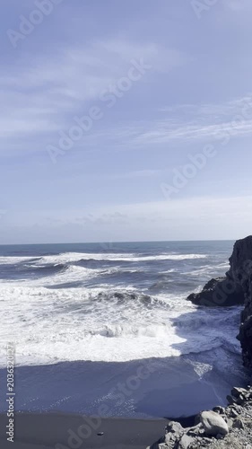 waves on the iceland beach