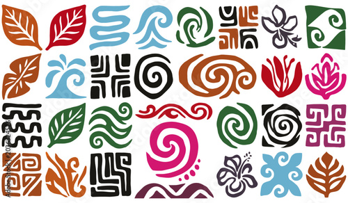 Canvastavla Collection of Pacific Islander cultural art motifs and patterns featuring floral