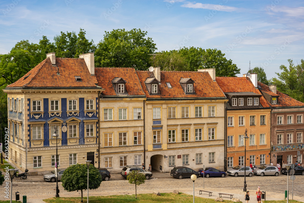 Fototapeta premium Warsaw, Poland, 20 June 2019: Old town and decorative elements in Warsaw