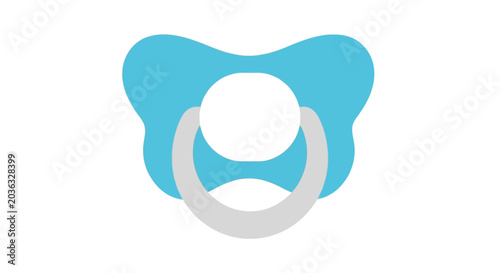 Foto Blue baby pacifier, soothing comfort object, infant care