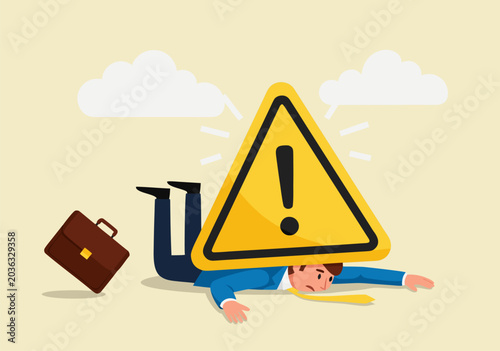 Photos Professional setback vector illustration Businessman overwhelmed by an enormous
