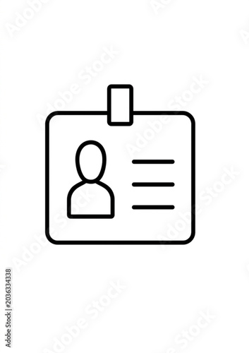 Identification card icon linear style on a white background