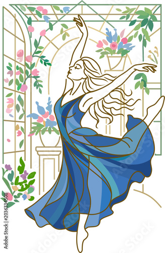 Dancer with a colorful dress 