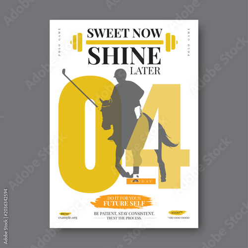 Polo Game Event Poster Template with Rider and Horse Silhouette