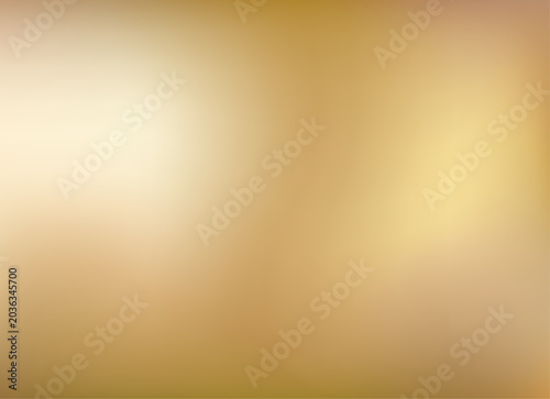 Golden background. Abstract light gold metal gradient. Vector blurred illustration