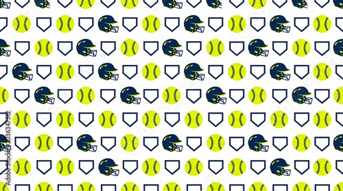 World Softball Day Background with Softball Ball and Bat