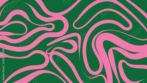 abstract psychedelic fluid wave pattern background with retro pink and green organic swirl texture