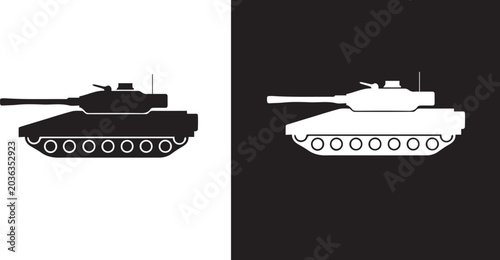 Tableau sur toile tank icon illustration, vector