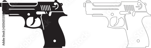 Canvastavla Pistole gun icon, vector
