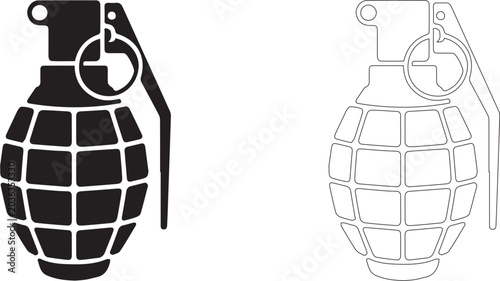 Grenade glyph icon. Bomb symbol. Grenade icon . Bomb glyph icon. Stock vector illustration.
