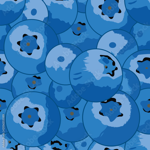 Bloom Blueberry Berry Seamless Pattern