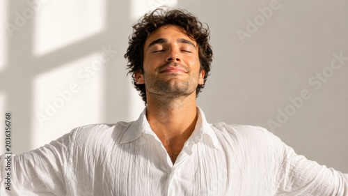 Relaxed Young Man Enjoying Mindfulness