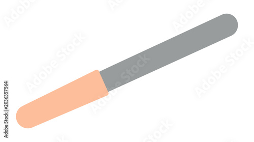 Foto Simple illustration of a nail file with a peach handle and grey metal surface on