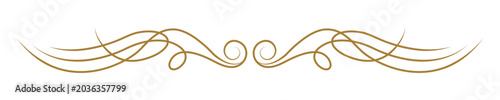 Elegant gold flourish text divider vector element for luxury design