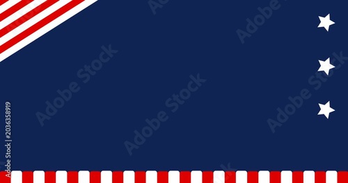 Copy space background animation with american flag element decoration