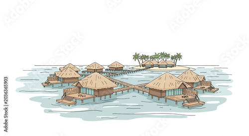 Fotografija Overwater Bungalow Tropical Island Resort.
