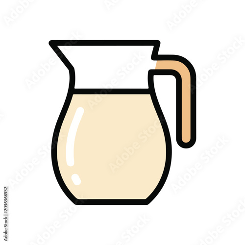 Ceramic milk pitcher jug vector