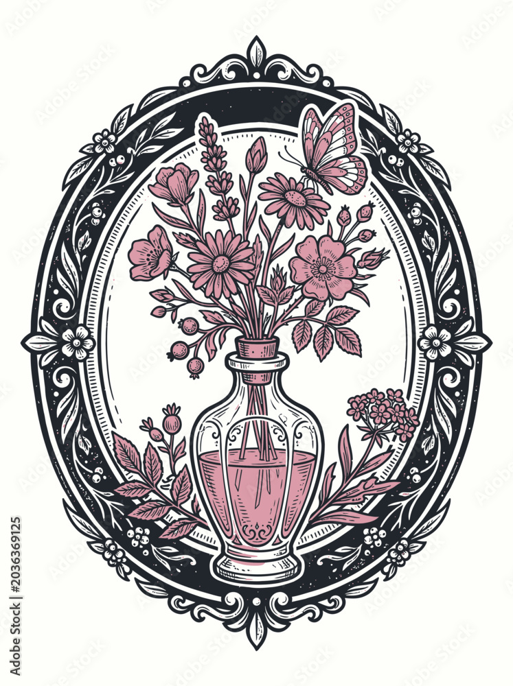 Фотография Wildflower elixir bottle emblem