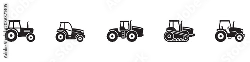 Tableau sur toile Tractor icon set