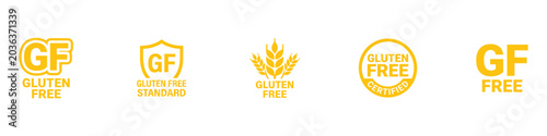 Bild auf Leinwand Gluten free icon set