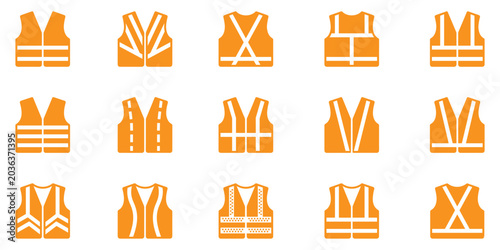Slika na platnu Safety vest icon set