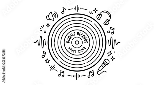 Vinyl Record Player Music Icon Design.